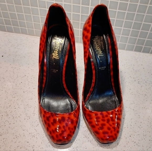 JEROME C Rousseau Aizza leopard red pumps heels shoes 👠 - Picture 5 of 9